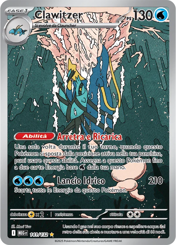 Clawitzer Mega Evoluzione carta Pokémon italiana IR