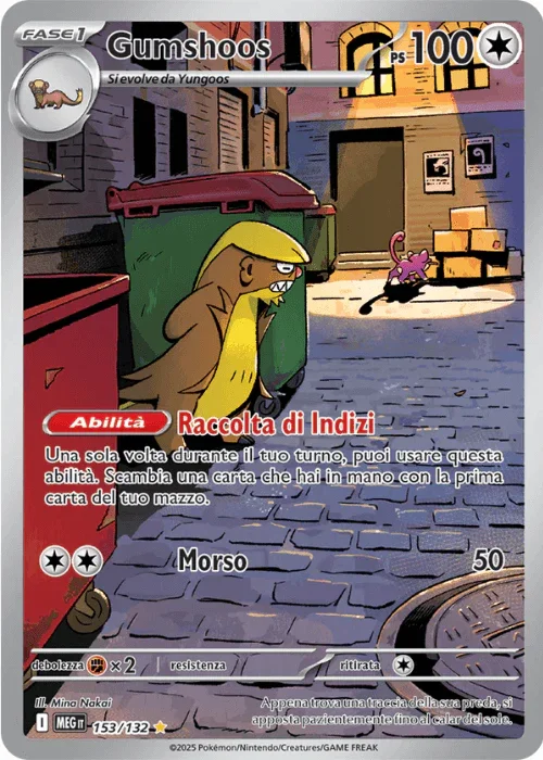 Gumshoos Mega Evoluzione carta Pokémon italiana IR