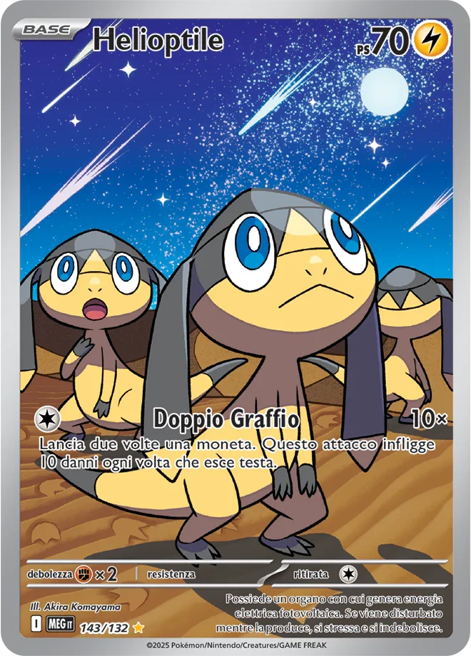 Helioptile Mega Evoluzione carta Pokémon italiana IR