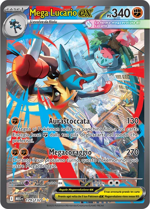 Mega Lucario ex Mega Evoluzione carta Pokémon italiana SIR