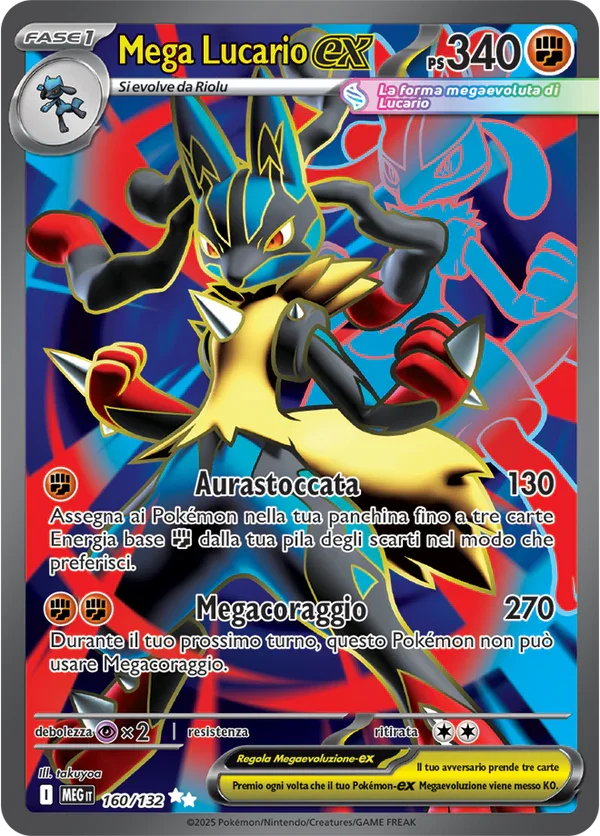 Mega Lucario ex Mega Evoluzione carta Pokémon italiana UR