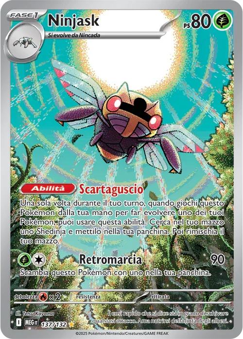 Ninjask Mega Evoluzione carta Pokémon italiana IR
