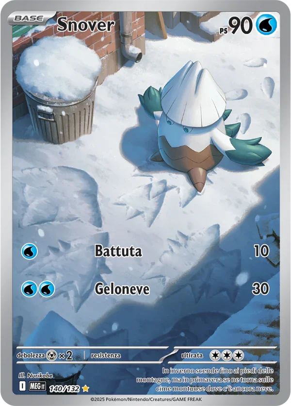 Snover Mega Evoluzione carta Pokémon italiana IR