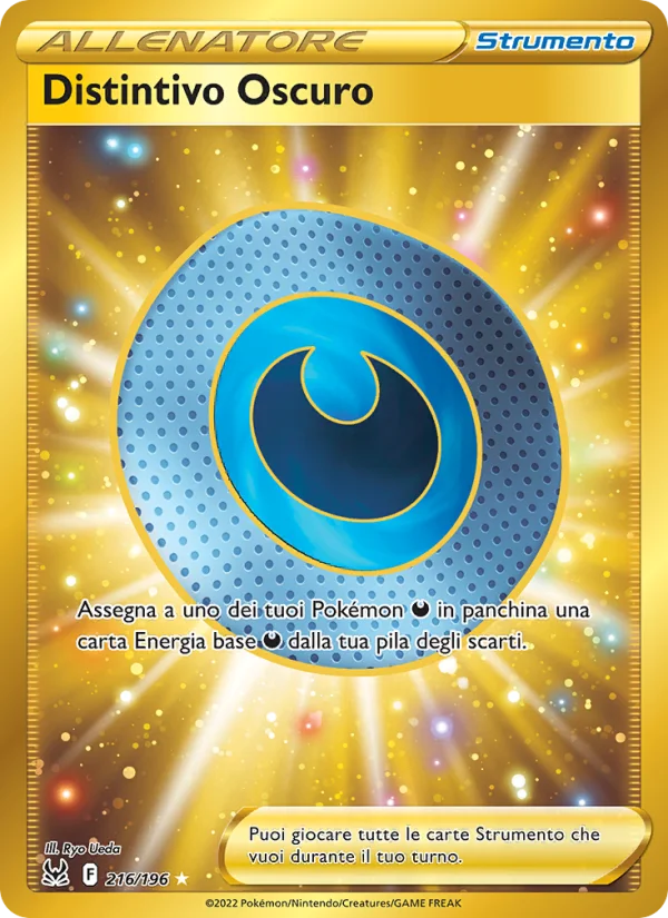 Distintivo Oscuro Origine Perduta carta Pokémon italiana HR