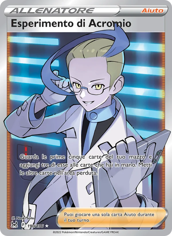 Esperimento di Acromio Origine Perduta carta Pokémon italiana UR