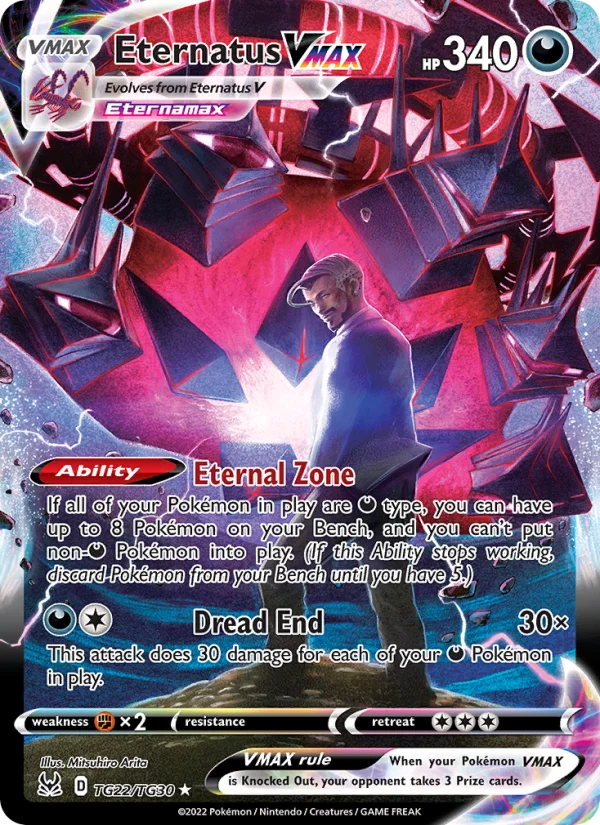 Eternatus VMAX Origine Perduta carta Pokémon italiana TG