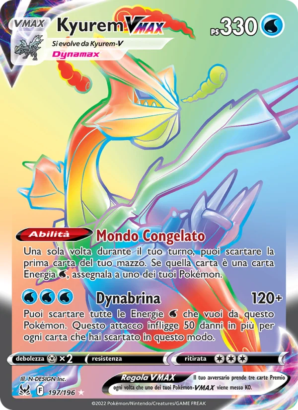 Kyurem VMAX Origine Perduta carta Pokémon italiana RR