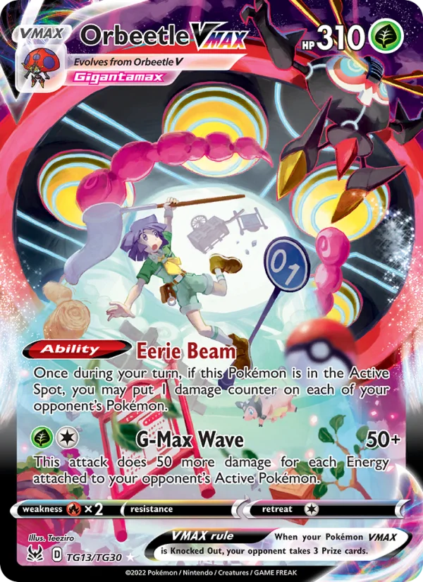 Orbeetle VMAX Origine Perduta carta Pokémon italiana TG