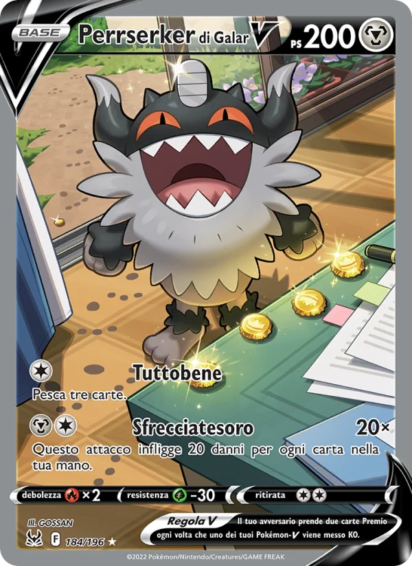 Perrserker di Galar V Origine Perduta carta Pokémon italiana