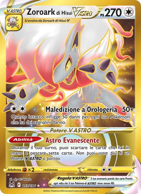 Zoroark di Hisui V ASTRO Origine Perduta carta Pokémon italiana HR