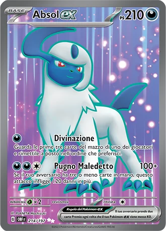 Absol ex Ossidiana Infuocata carta Pokémon italiana UR