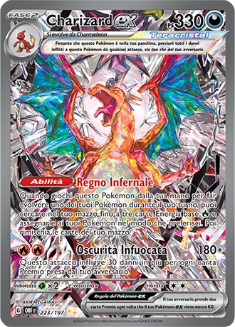 Charizard ex Ossidiana Infuocata carta Pokémon italiana SIR
