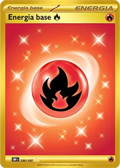 Energia base Fuoco Ossidiana Infuocata carta Pokémon italiana HR
