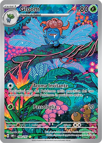 Gloom Ossidiana Infuocata carta Pokémon italiana IR