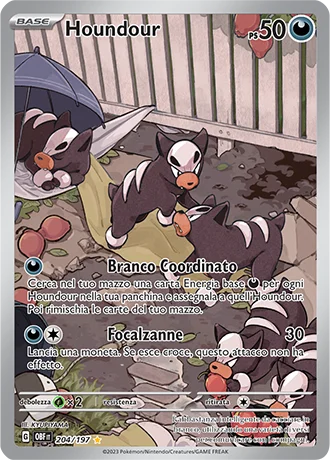 Houndour Ossidiana Infuocata carta Pokémon italiana IR
