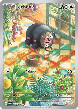 Lechonk Ossidiana Infuocata carta Pokémon italiana IR