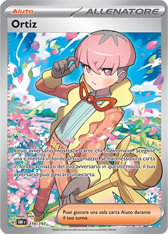 Ortiz Ossidiana Infuocata carta Pokémon italiana UR