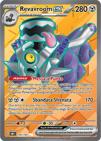 Revavroom ex Ossidiana Infuocata carta Pokémon italiana UR
