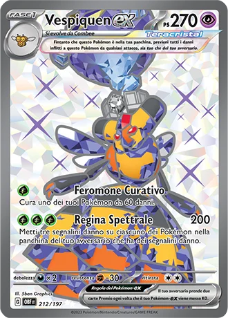 Vespiquen ex Ossidiana Infuocata carta Pokémon italiana UR