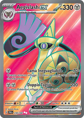 Aegislash ex Paradosso Temporale carta Pokémon italiana UR