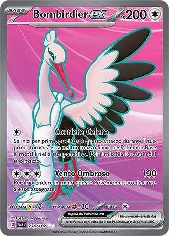 Bombirdier ex Paradosso Temporale carta Pokémon italiana UR