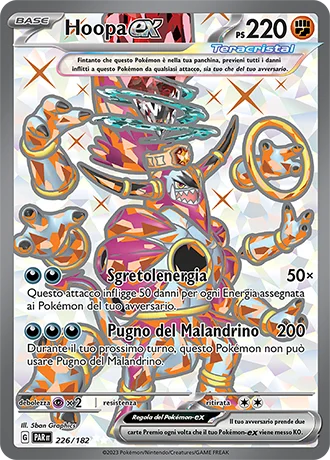 Hoopa ex Paradosso Temporale carta Pokémon italiana UR