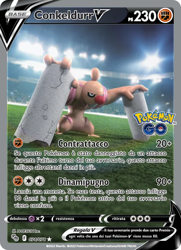 Conkeldurr V Pokémon GO carta Pokémon italiana UR