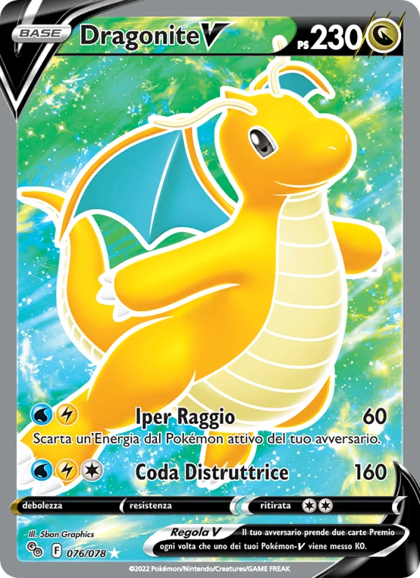 Dragonite V Pokémon GO carta Pokémon italiana