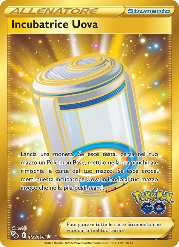 Incubatrice Uova Pokémon GO carta Pokémon italiana HR