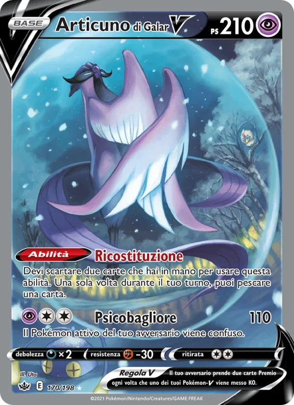 Articuno di Galar V Regno Glaciale carta Pokémon italiana