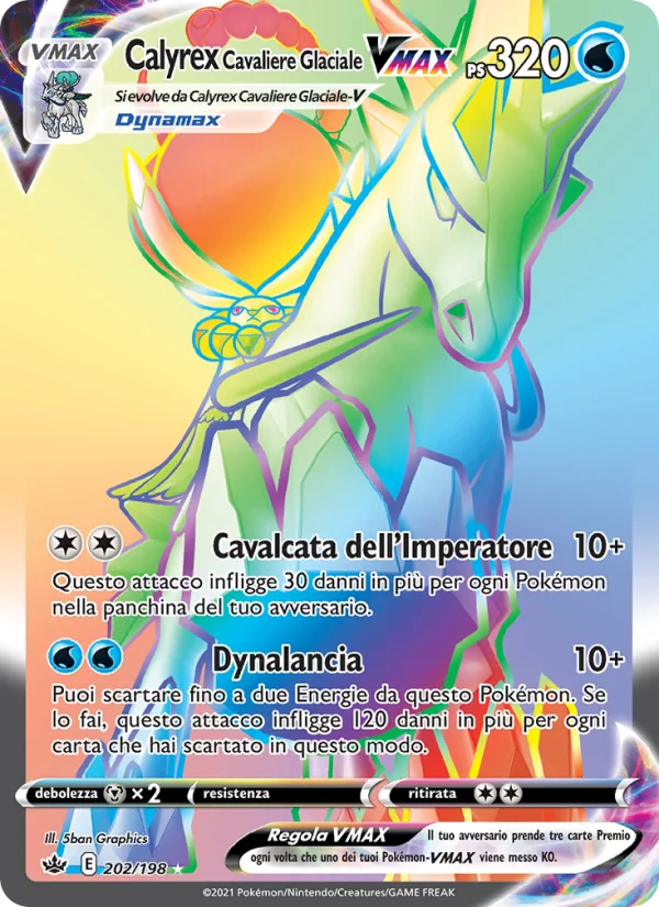 Calyrex Cavaliere Glaciale VMAX Regno Glaciale carta Pokémon italiana RR
