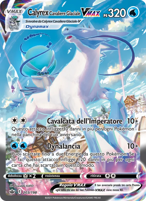 Calyrex Cavaliere Glaciale VMAX Regno Glaciale carta Pokémon italiana