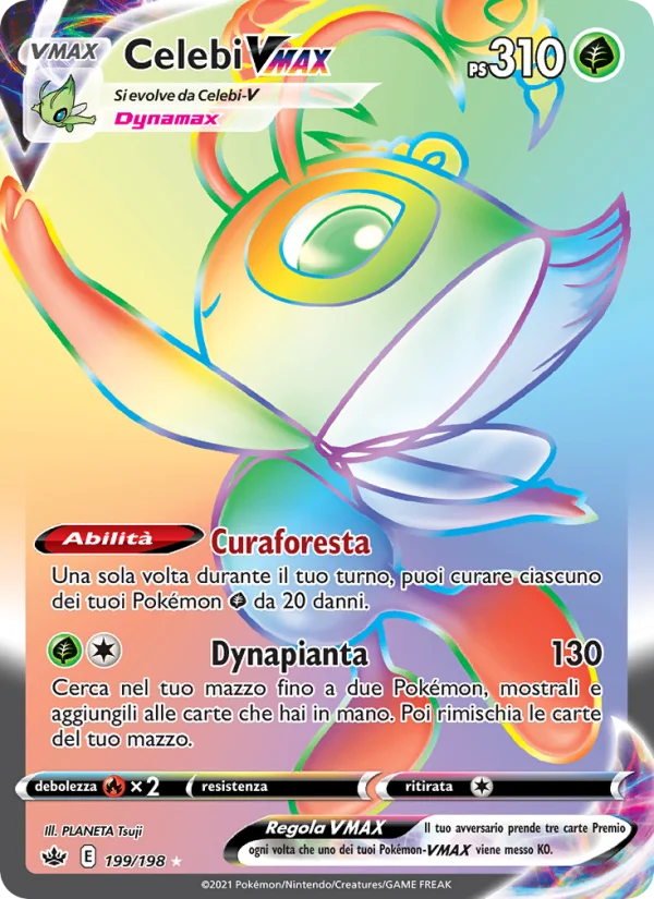 Celebi VMAX Regno Glaciale carta Pokémon italiana RR