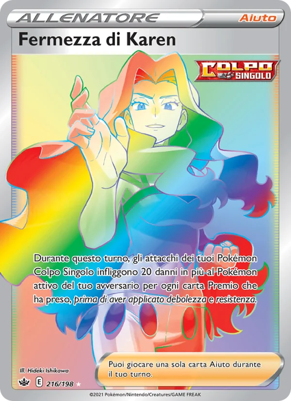 Fermezza di Karen Regno Glaciale carta Pokémon italiana RR