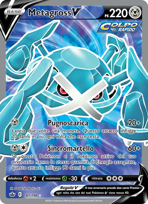Metagross V Regno Glaciale carta Pokémon italiana UR