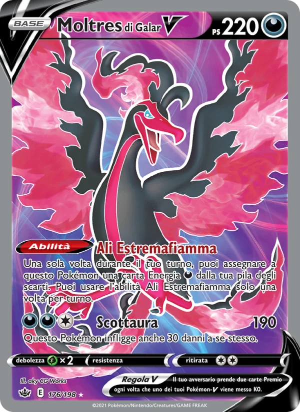 Moltres di Galar V Regno Glaciale carta Pokémon italiana
