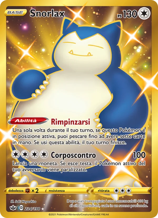 Snorlax Regno Glaciale carta Pokémon italiana