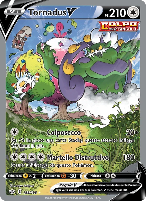 Tornadus V Regno Glaciale carta Pokémon italiana UR