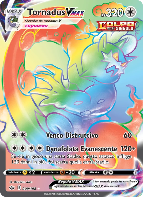 Tornadus VMAX Regno Glaciale carta Pokémon italiana RR