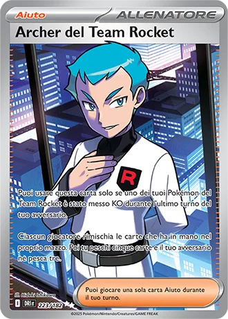 Archer del Team Rocket Rivali Predestinati carta Pokémon italiana UR