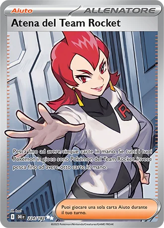 Atena del Team Rocket Rivali Predestinati carta Pokémon italiana UR