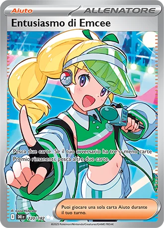Entusiasmo di Emcee Rivali Predestinati carta Pokémon italiana UR