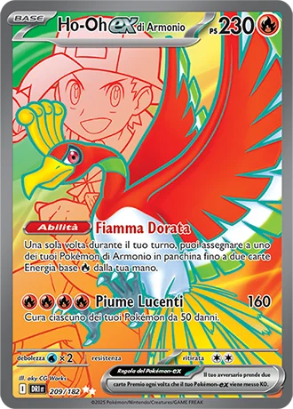 Ho-Oh ex di Armonio Rivali Predestinati carta Pokémon italiana UR