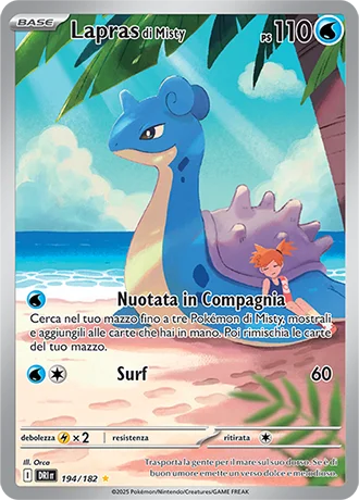 Lapras di Misty Rivali Predestinati carta Pokémon italiana IR