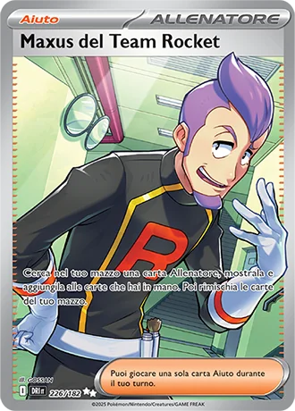 Maxus del Team Rocket Rivali Predestinati carta Pokémon italiana UR