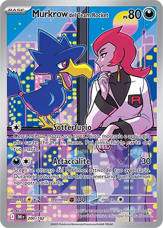 Murkrow del Team Rocket Rivali Predestinati carta Pokémon italiana IR