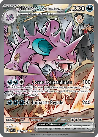 Nidoking ex del Team Rocket Rivali Predestinati carta Pokémon italiana SIR