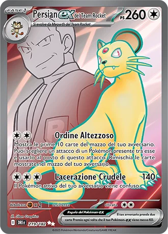 Persian ex del Team Rocket Rivali Predestinati carta Pokémon italiana UR