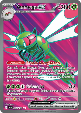 Yanmega ex Rivali Predestinati carta Pokémon italiana UR