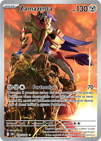 Zamazenta Rivali Predestinati carta Pokémon italiana IR